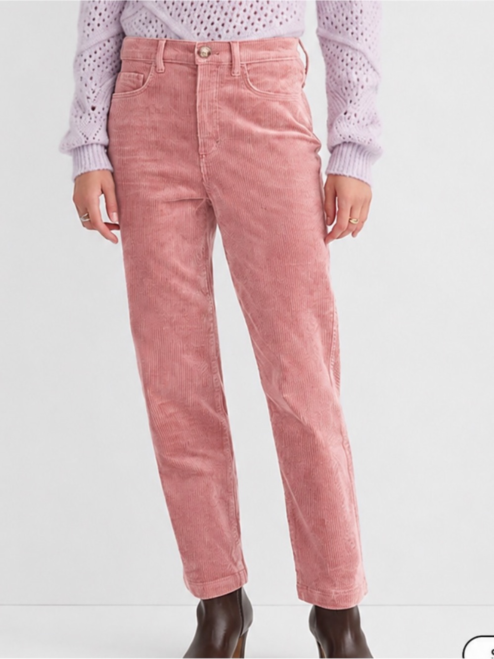 LOFT Straight Corduroy Pants - Dusty Rose Pink